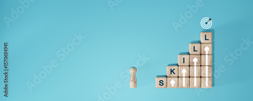 Minimal wooden blocks spelling 