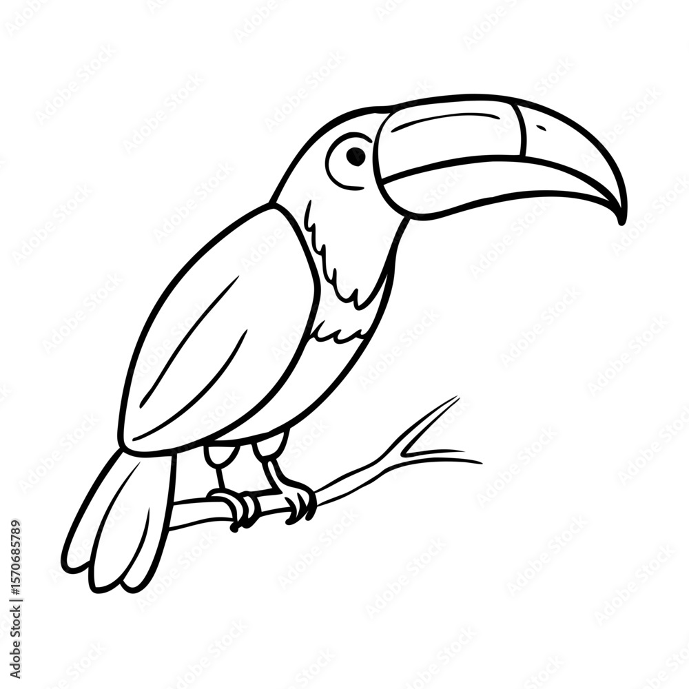 Fototapeta premium Doodle animal for toucan bird 