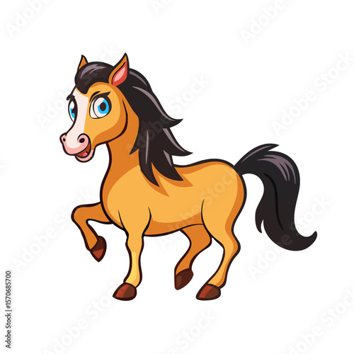 Amazing horse cartoon character vector 