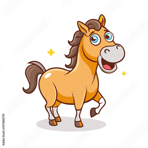 Amazing horse cartoon character vector 