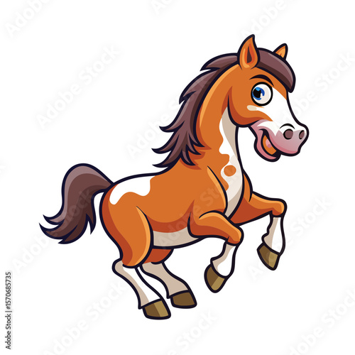Amazing horse cartoon character vector 