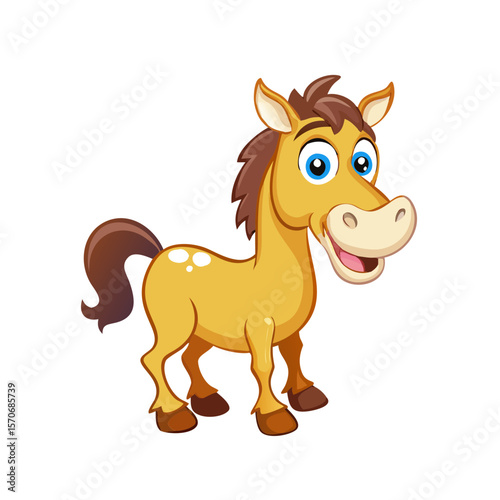 Amazing horse cartoon character vector 