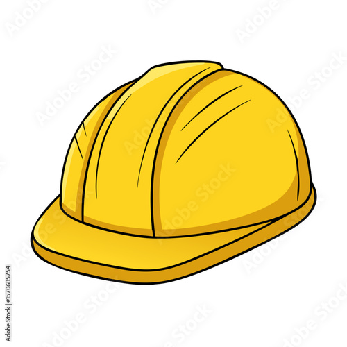 Cartoon yellow construction helmet vector 