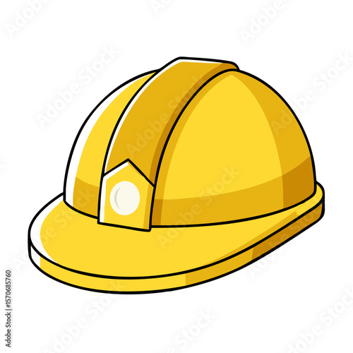 Cartoon yellow construction helmet vector 