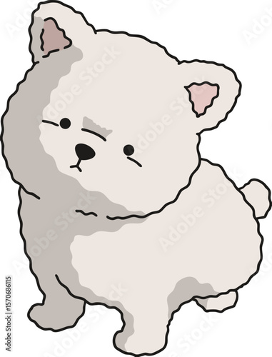 vector illustration of cartoon dog