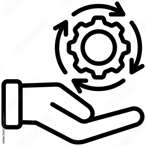 Automated process icon for management productivity, business, website, application, printing, document, poster design, etc