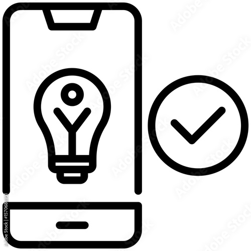 Idea approved icon for management productivity, business, website, application, printing, document, poster design, etc
