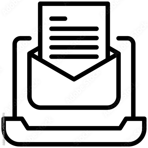 Email message icon for management productivity, business, website, application, printing, document, poster design, etc
