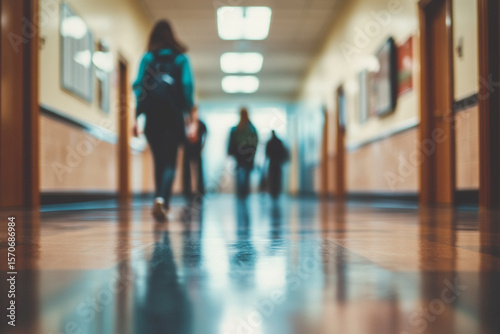 Busy High School Corridor During Recess

