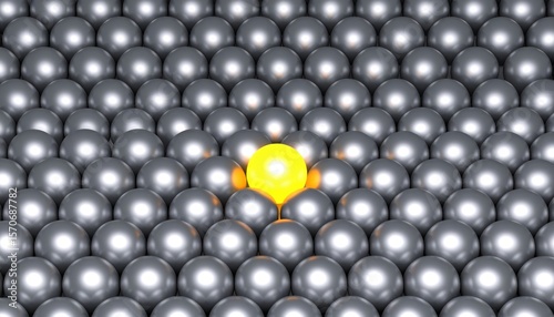 Abstract Geometric Pattern With Single Yellow Sphere