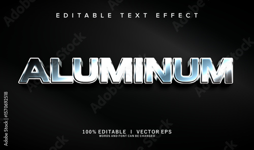 aluminum vector text effect with modern style design