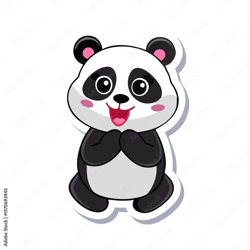 Obraz premium Panda bear cartoon character sticker