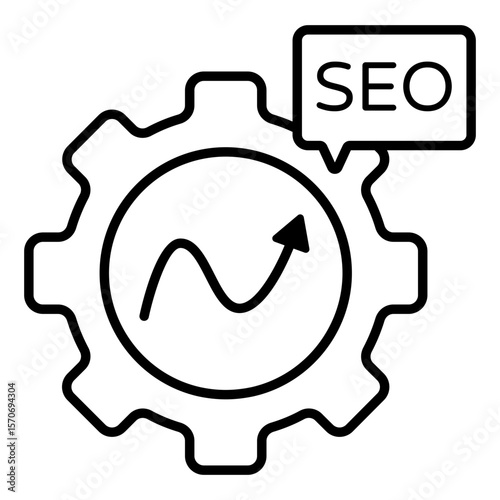 Conceptuallinedesign icon of search engine optimization