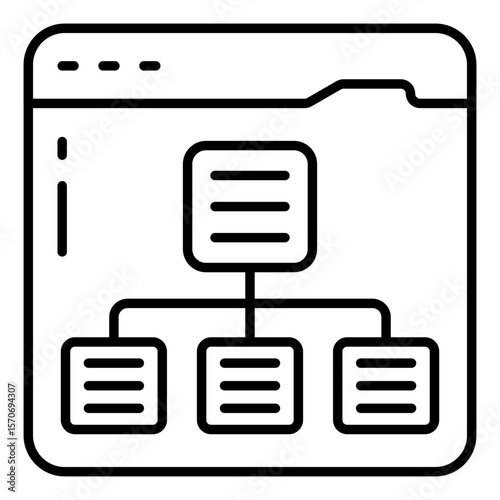 Conceptuallinedesign icon of web hierarchy