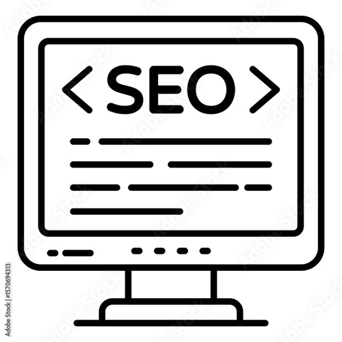 Conceptuallinedesign icon of search engine optimization