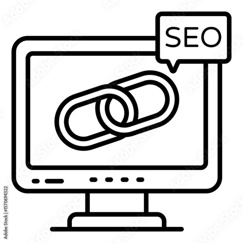 Seo linkage icon, editable vector