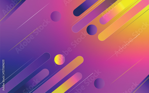 Vector art of a vibrant abstract background with fluid shapes and a colorful gradient creates a modern design
