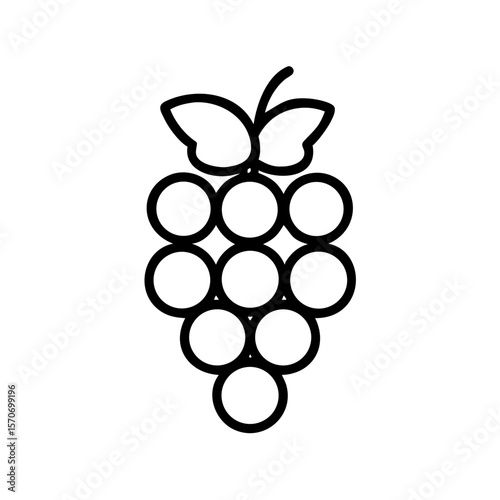 Grapes cluster icon in minimalistic design with outline style  
