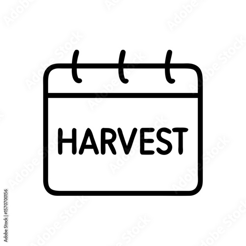 Harvest calendar icon with date for seasonal reminders  
