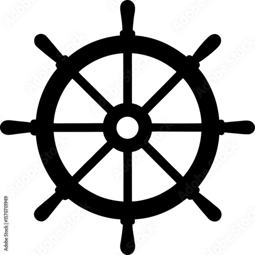 Classic Ship Helm Silhouette Isolated Design