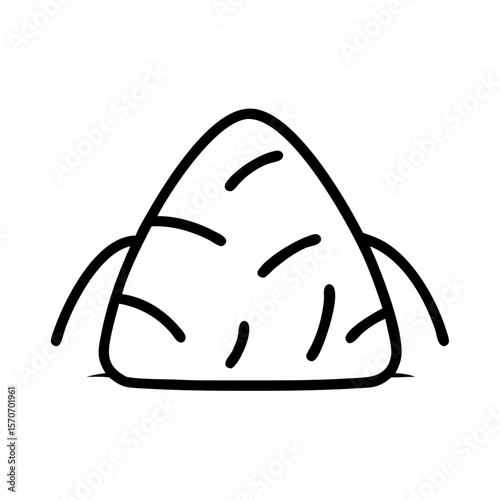 Haystack illustration in simple line art style on white background  
