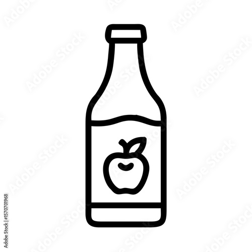 Apple cider bottle with apple illustration on the label  