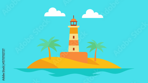 White lighthouse tower by the sea