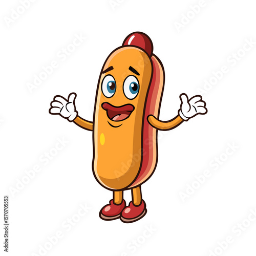 Sausage cartoon mascot characters hotdog 