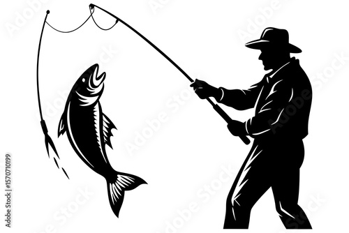 man fishing on a fishing rod