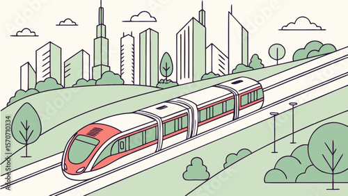 train in the city