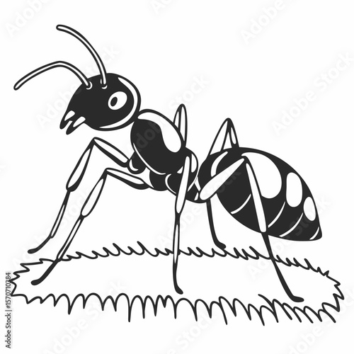 ant on white background
