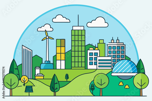 urban landscape with city
