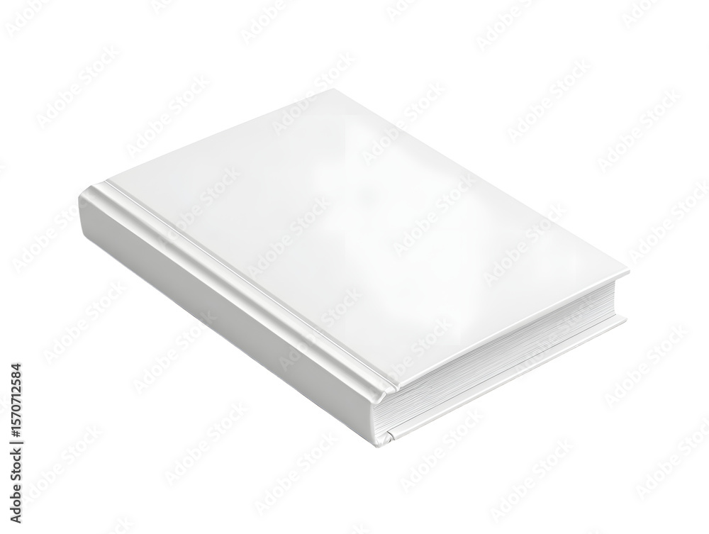 Blank book cover mockup on a white background, ideal for presenting book designs or eBook covers Blank book cover mockup on a white background, ideal for presenting book designs or eBook covers