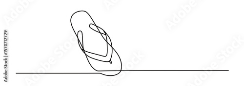 continuous line art of a flip flop