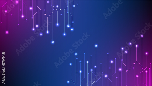 Digital technology circuit background. Futuristic network data concept. Design for virtual abstract connections artificial intelligence circuit board.