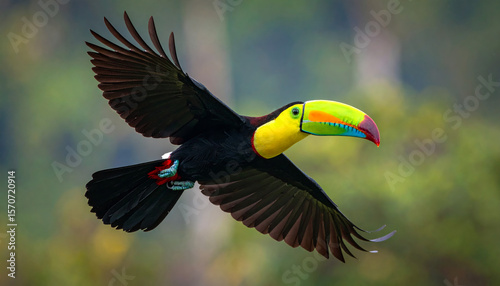 when the Keel-billed Toucan is flying