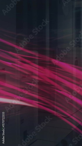 Digital animation showcases a red carpet event with colleague silhouettes.