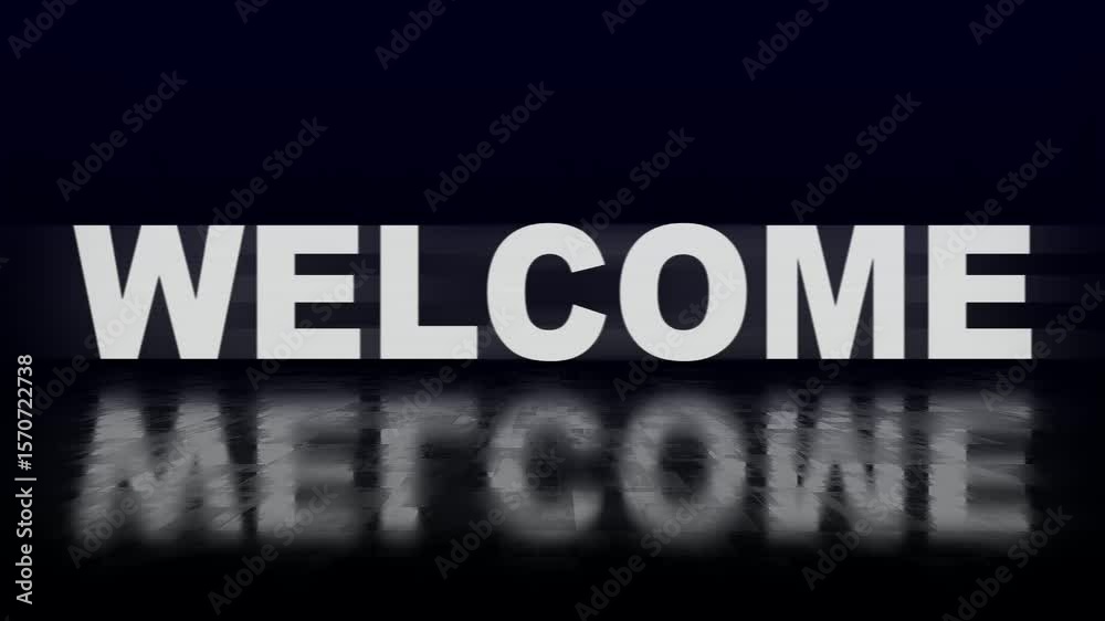 Welcome Text Digital Noise Twitch and Glitch Effect Tv Screen Loop Animation Background. Login and Password Retro VHS Vintage and Pixel Distortion Glitches Computer.