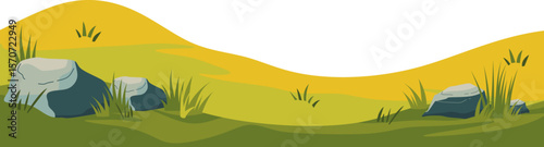 Green Field and Hill Illustration