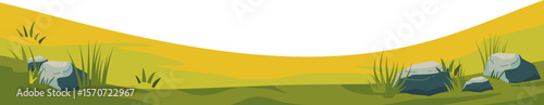 Green Field and Hill Illustration