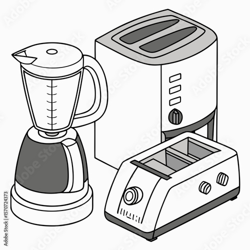Blender coffee maker and toaster kitchen appliances home