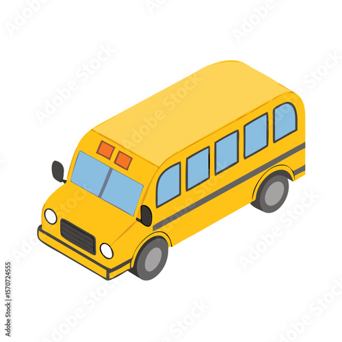 Cartoon yellow school bus 