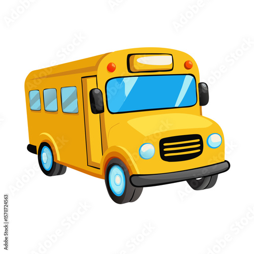 Cartoon yellow school bus 