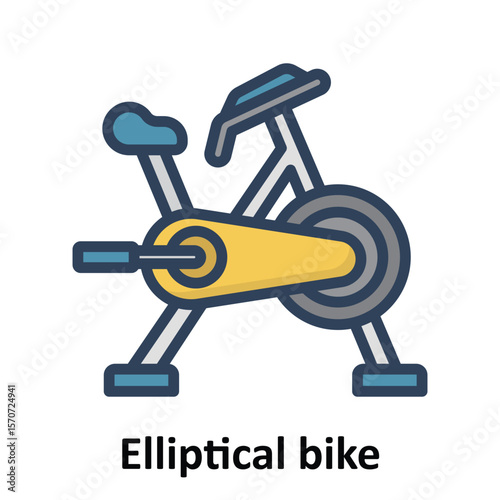 Elliptical bike, Vector Icon which can easily modify or edit