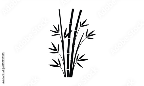 Elegant bamboo stalks silhouette design