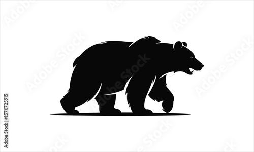 Stylized bear graphic design silhouette