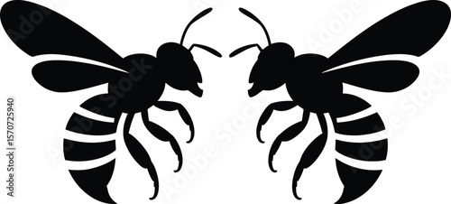 Illustrative honeybee swarm silhouette