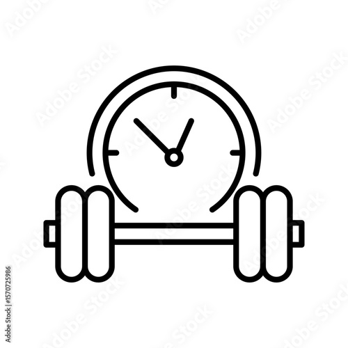 training, workout time icon. linear design icon vector illustration, pictogram isolated on white background. color editable
