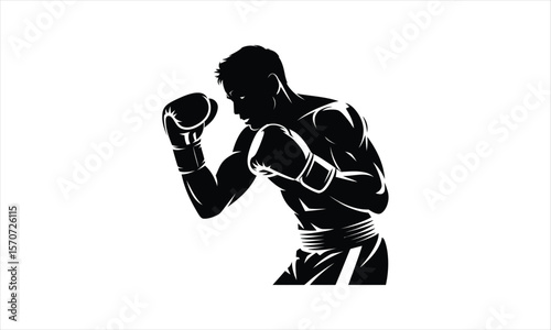 Boxing fighter silhouette