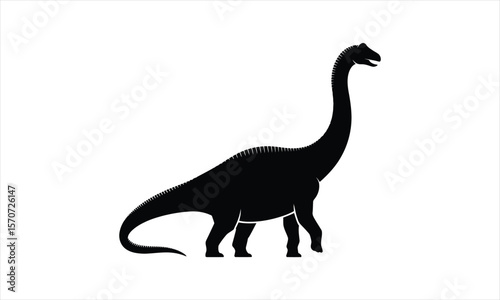 Ancient brachiosaurus dinosaur silhouette